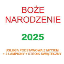 Boże Narodzenie - usługa z myciem lub odśnieżaniem + stroik + 2 lampiony