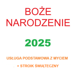 Boże Narodzenie - usługa z myciem lub odśnieżaniem + stroik + 2 znicze